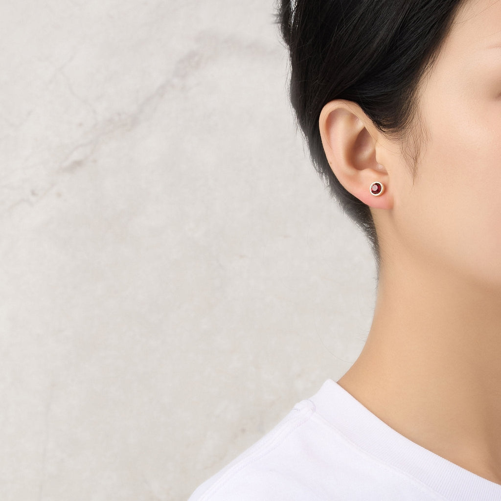 Gold Plated January (Garnet) Birthstone Necklace & Earrings Set Created with Zircondia® Crystals