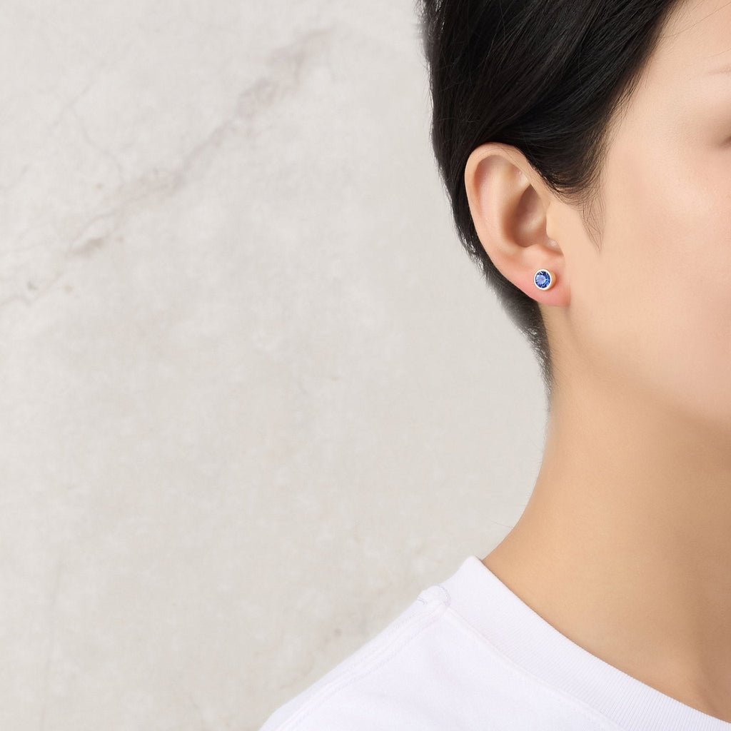 Gold Plated September (Sapphire) Birthstone Necklace & Earrings Set Created with Zircondia® Crystals