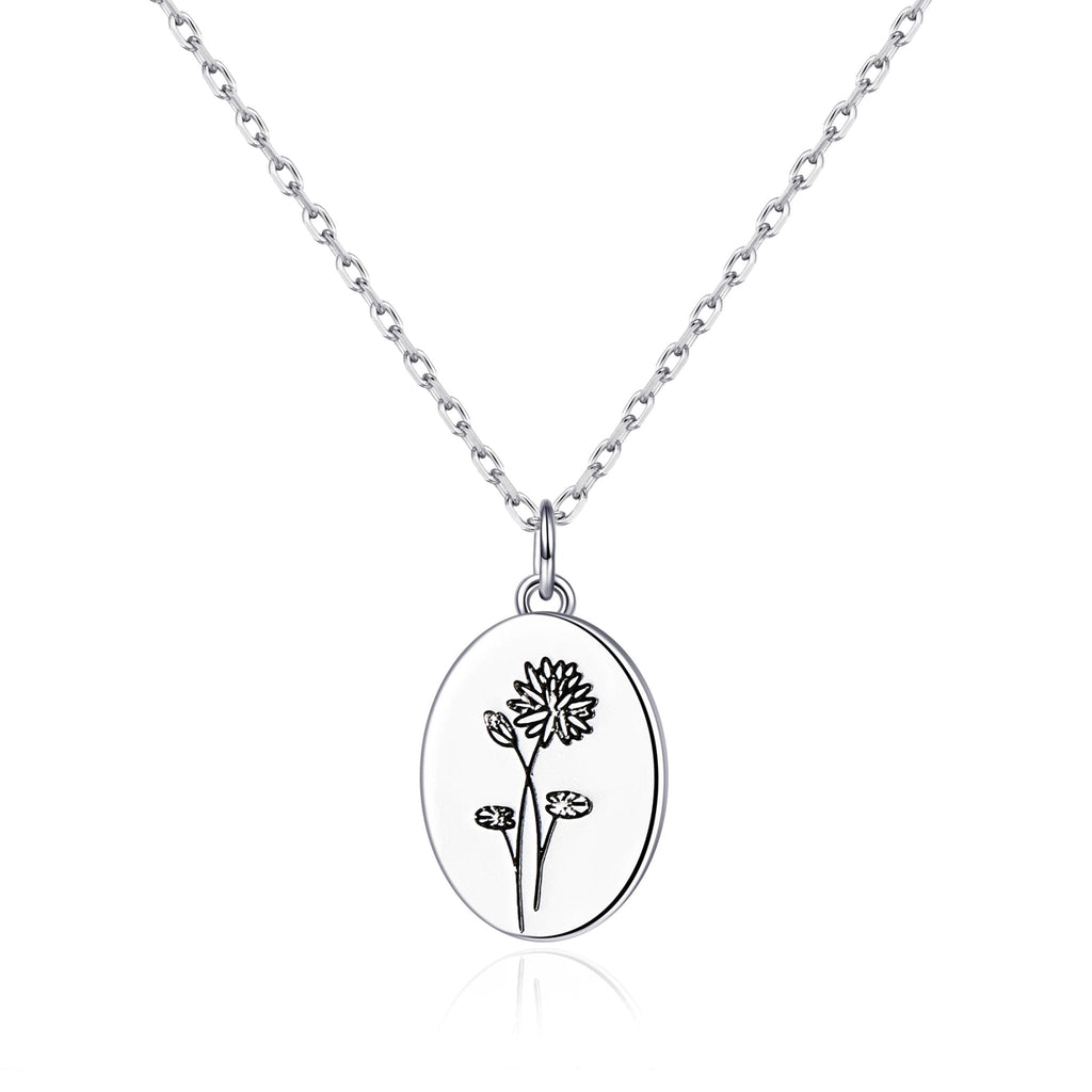 July Birth Flower Water Lily Necklace with Card