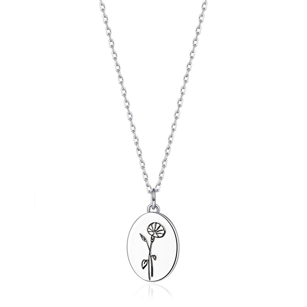 September Birth Flower Morning Glory Necklace with Card