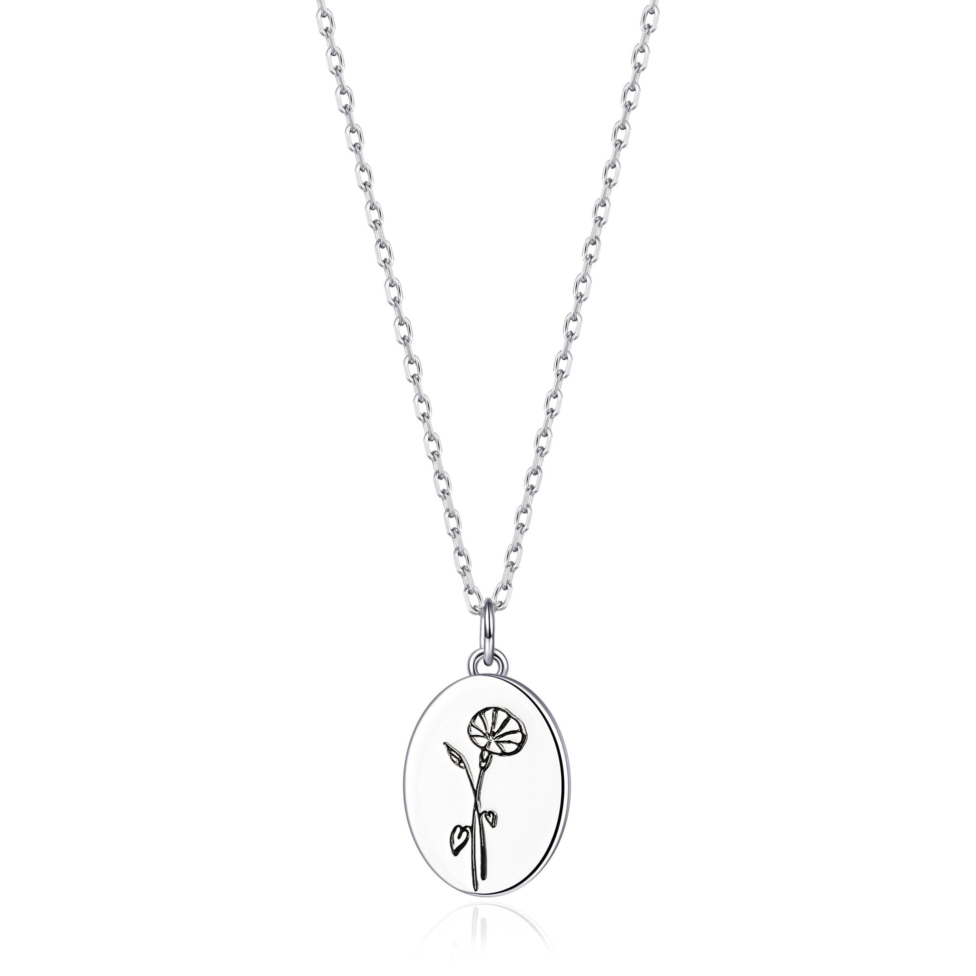 September Birth Flower Morning Glory Necklace with Card