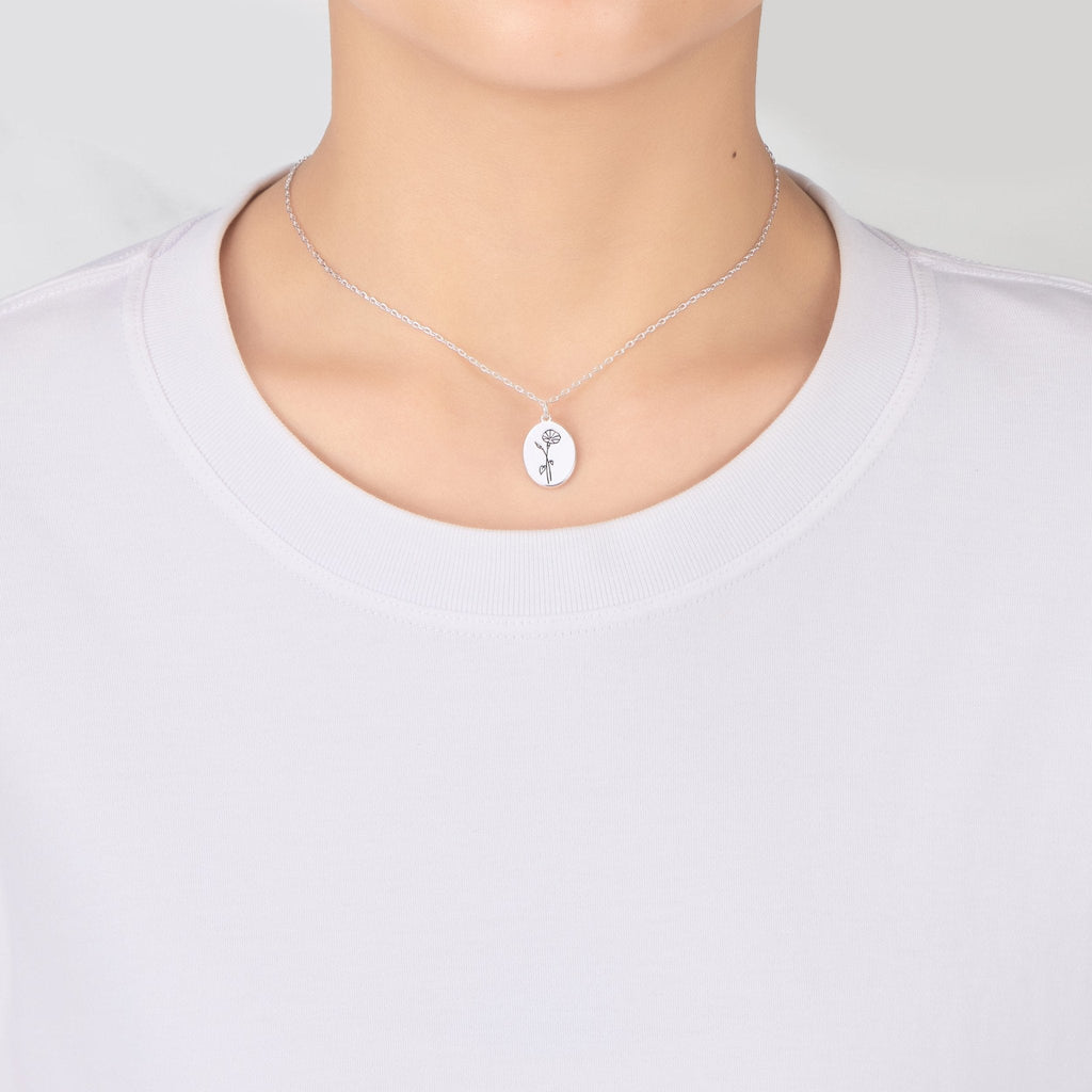 September Birth Flower Morning Glory Necklace with Card